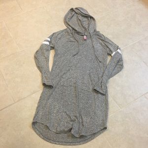 NWOT XXL Gray Hooded Sweatshirt Dress - CUTE!